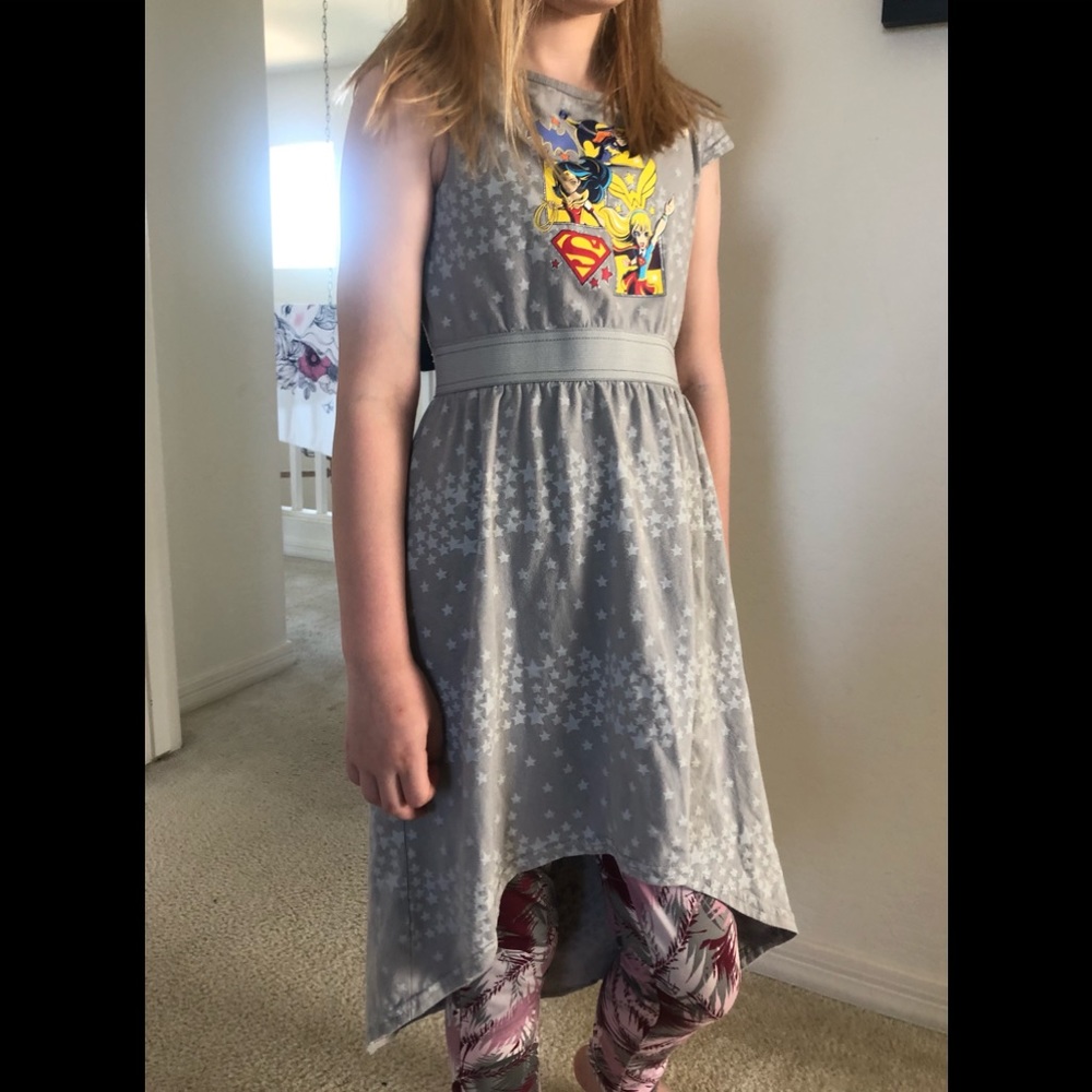 DC SuperHero girls Asymmetrical Dress Size 7-8